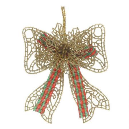 Новогоднее украшение Remeco Collection Бант пластик золотистый (высота 19 см)